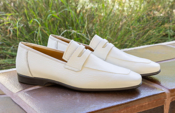 Mezlan Deerskin Penny Loafer - Bone