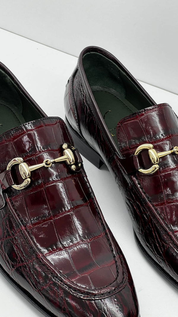 C Collection Leather Loafer - Burgundy