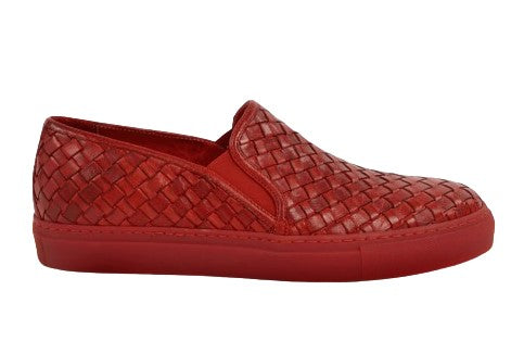 Toscana Woven Leather Sneaker - Red