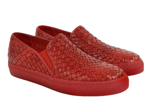 Toscana Woven Leather Sneaker - Red