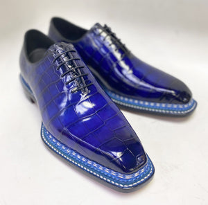 Maurice Custom Ghost Alligator Oxford- Navy