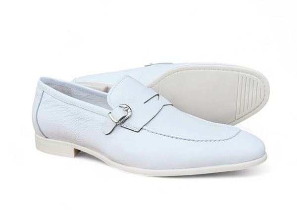 Carrucci Grant Leather Loafer - White