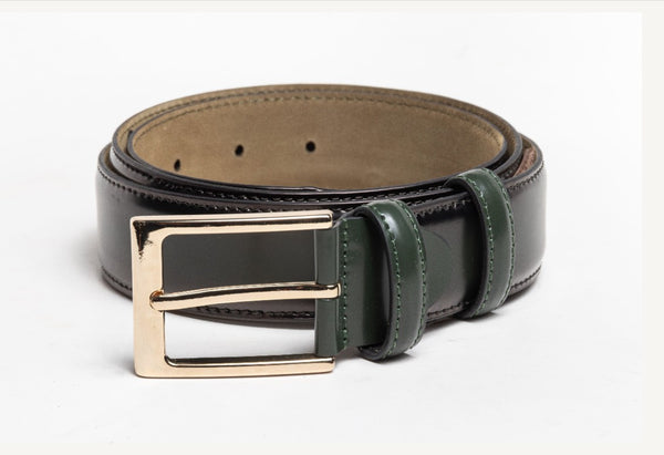 C Collection Leather Belt - Green