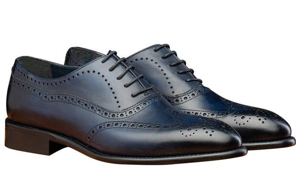 Toscana Leather Wingtip Shoe - Blue