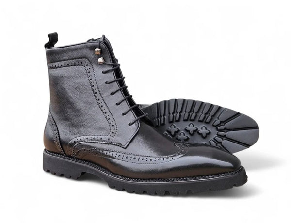 Carrucci Calfskin Boot - Black