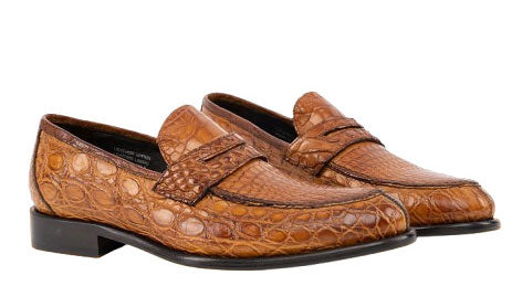 Toscana Crocodile Loafer - Cognac