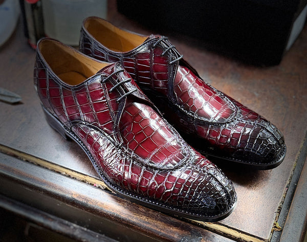 Ugo Vasare Jayden Alligator Shoe - Burgundy