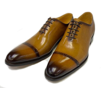 Maurice Leather Cap-Toe Oxford - Cognac