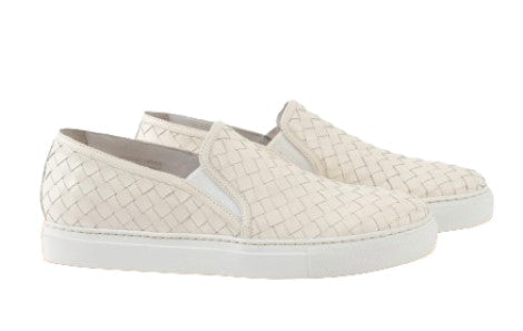 Toscana Woven Leather Sneaker - Off/White