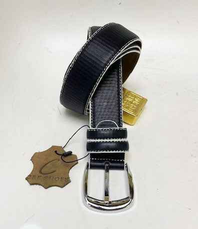 C Collection Leather Belt - Black