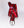 C Collection Leather/Velvet Belt - Red