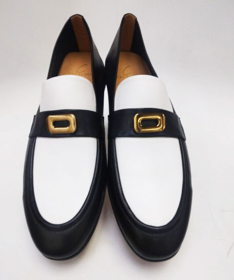 Maurice Lambskin Loafer - Black/White