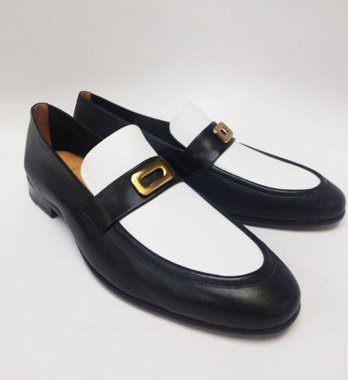Maurice Lambskin Loafer - Black/White