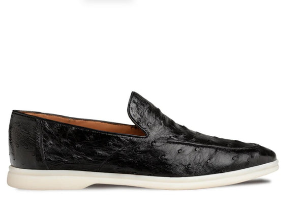 Mezlan Marmi Ostrich Moccasin - Black