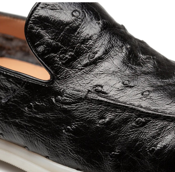 Mezlan Marmi Ostrich Moccasin - Black