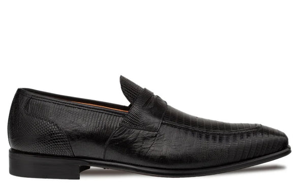 Mezlan Mayor Lizard Loafer - Black
