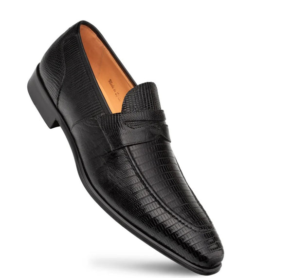 Mezlan Mayor Lizard Loafer - Black