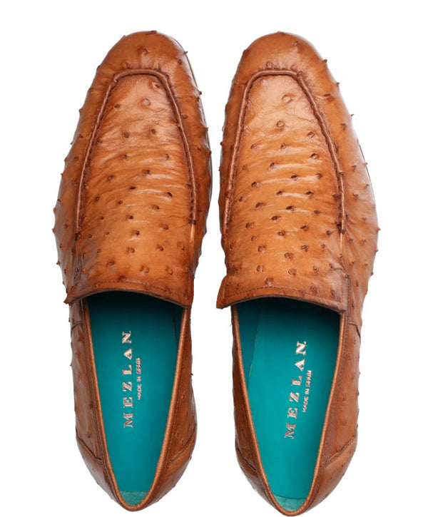 Mezlan Menor Ostrich Loafer - Camel