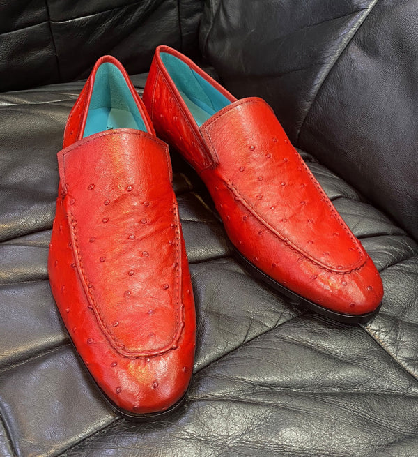 Mezlan Menor Ostrich Loafer - Red