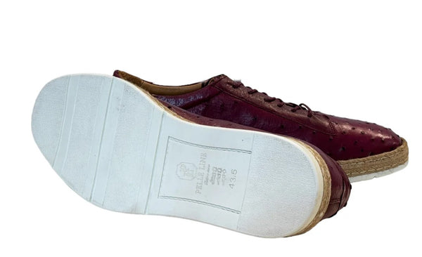Pelle Monaco Ostrich Espadrille - Burgundy