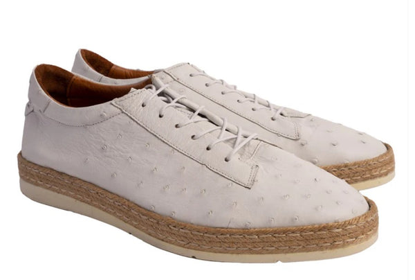 Pelle Monaco Ostrich Espadrille - White