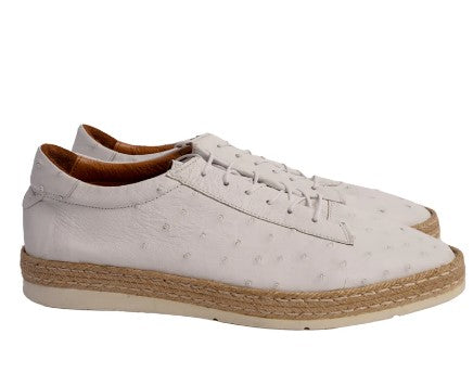 Pelle Monaco Ostrich Espadrille - White
