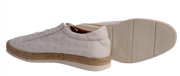 Pelle Monaco Ostrich Espadrille - White