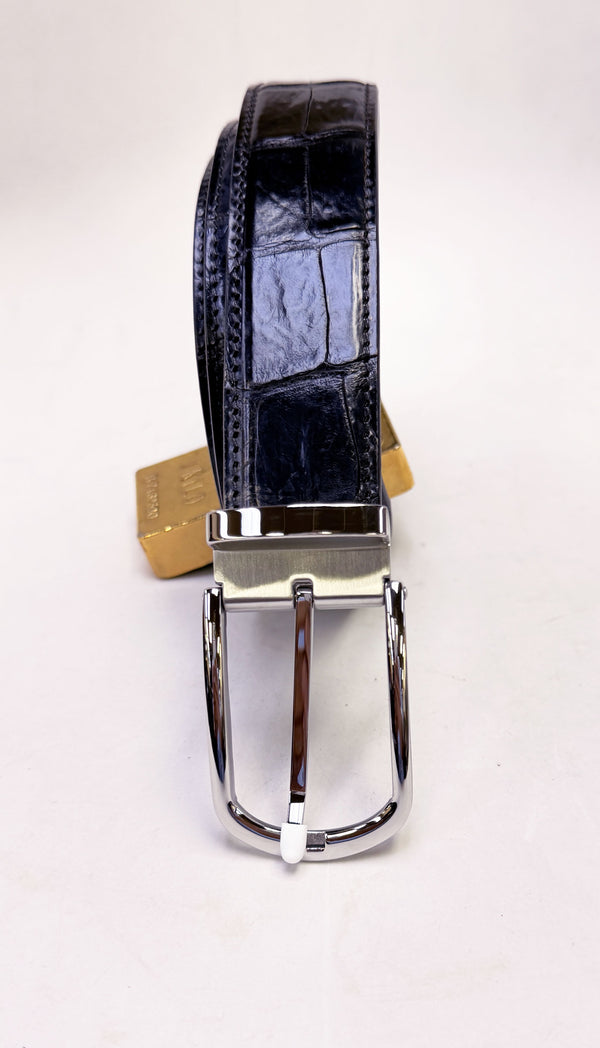 Maurice Custom Alligator Belt - Navy