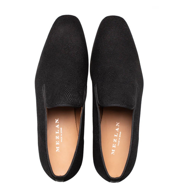 Mezlan Notte Suede Loafer - Black