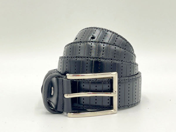 C Collection Palm Springs Leather Belt - Black