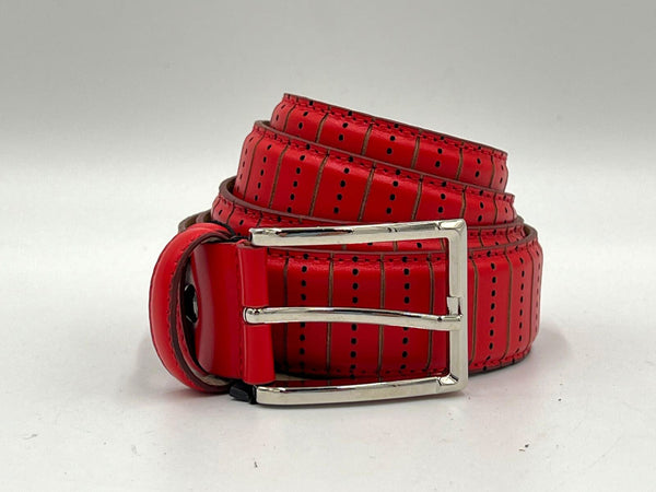 C Collection Palm Springs Leather Belt - Red