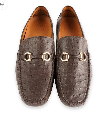 Pelle Palm Beach Ostrich Driver - Brown