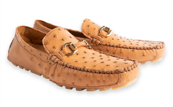 Pelle Palm Beach Ostrich Driver - Light/Tan
