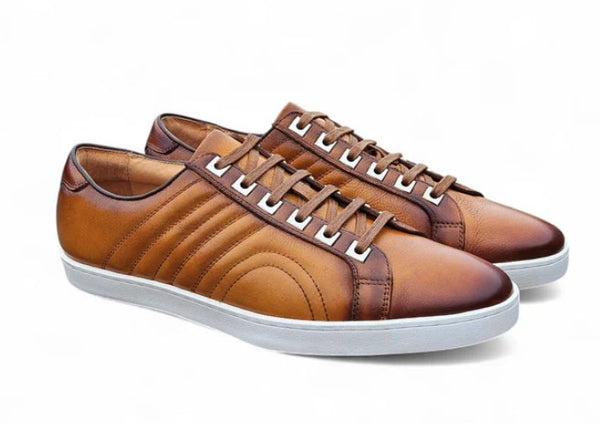 Carrucci Primo Leather Sneaker - Cognac