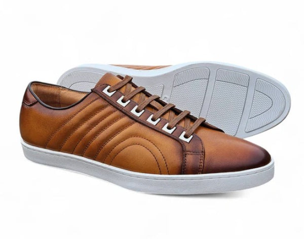 Carrucci Primo Leather Sneaker - Cognac