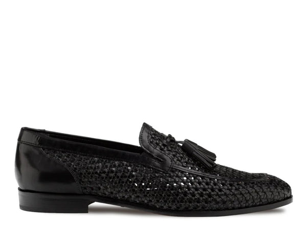 Mezlan Woven Leather Shoe - Black