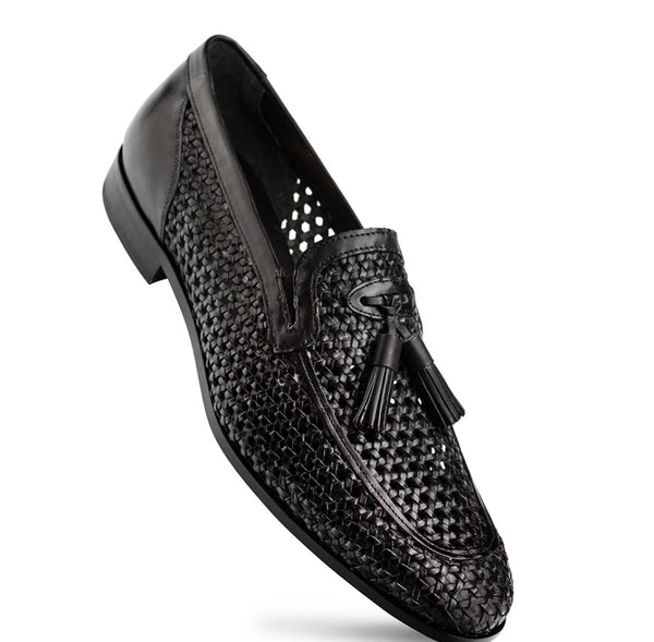 Mezlan Woven Leather Shoe - Black