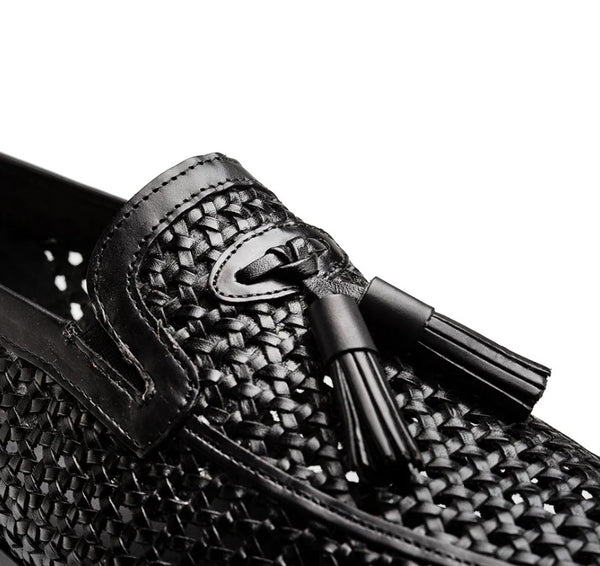Mezlan Woven Leather Shoe - Black
