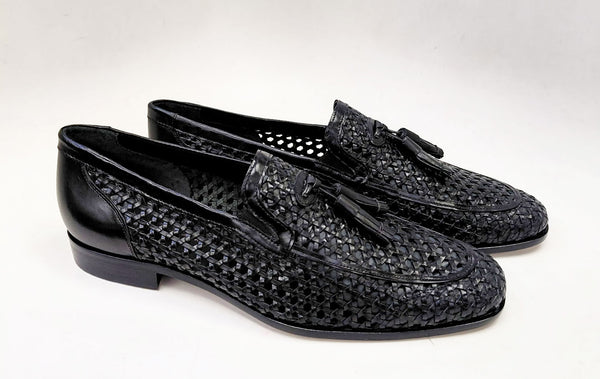 Mezlan Woven Leather Shoe - Black