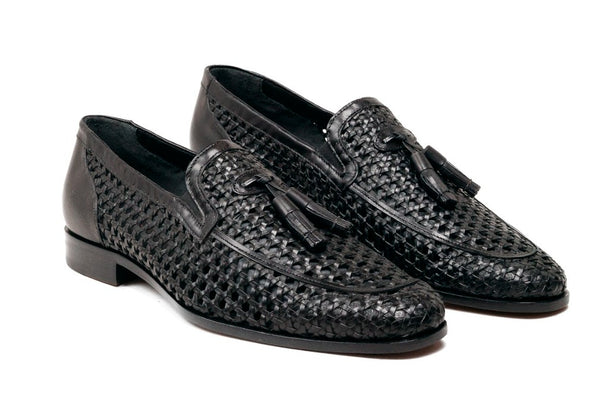 Mezlan Woven Leather Shoe - Black