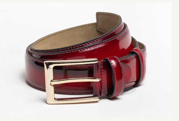 C Collection Leather Belt - Red