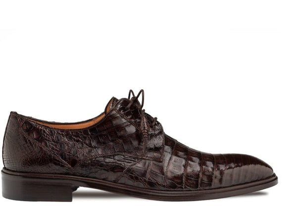 Mezlan "Riverside" Crocodile Lace-Up Shoe Brown