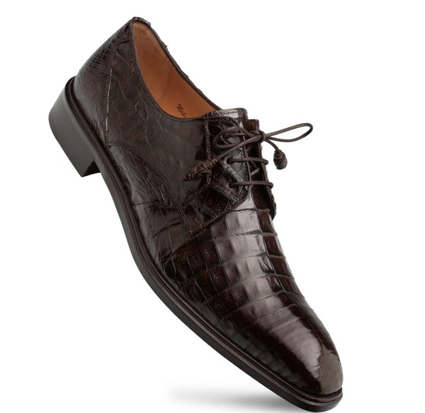 Mezlan "Riverside" Crocodile Lace-Up Shoe Brown