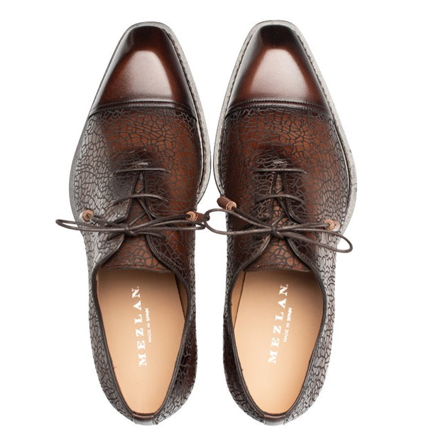 Mezlan Embossed Calfskin Oxford - Choco
