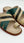 C Collection Leather Sandal - Green/Beige