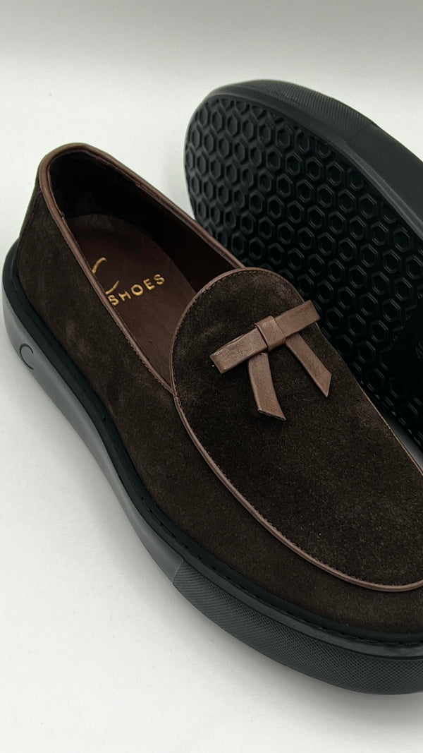 C Collection Suede Loafer - Brown