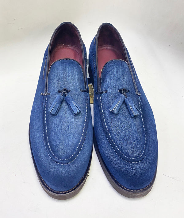 C Collection Suede Tasseled Loafer - Blue