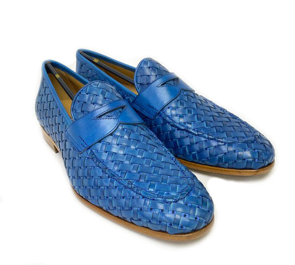 Mezlan Solomeo Woven Loafer  - Jeans