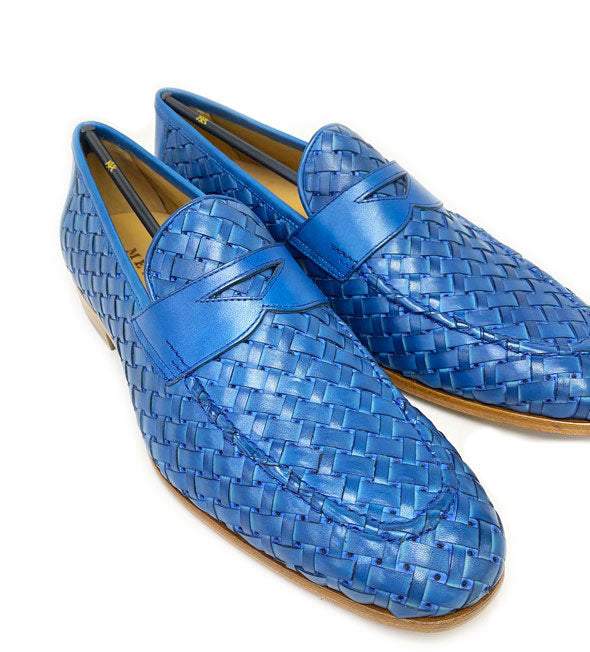 Mezlan Solomeo Woven Loafer  - Jeans