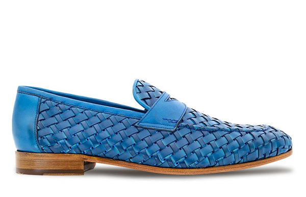 Mezlan Solomeo Woven Loafer  - Jeans